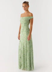 Wasting Time Maxi Dress - Blurred Lime