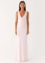 Cherry Sky Maxi Dress - Baby Pink