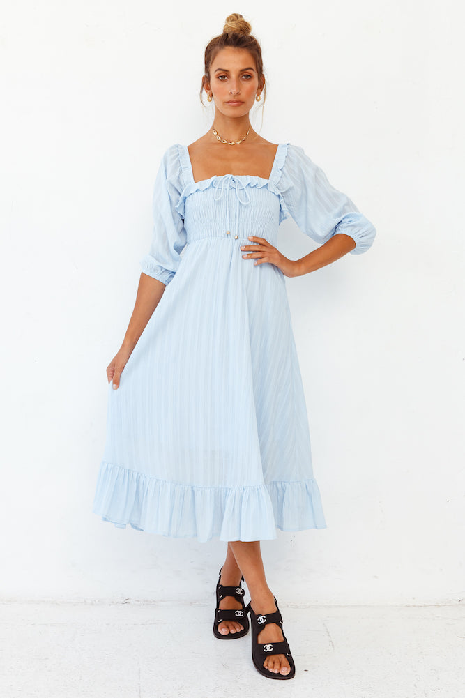 Loved By The Moon Midi Dress Blue