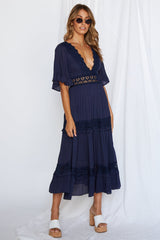 Cowboy Midi Dress Navy